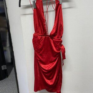 Oh Polly Red Halter Mini Dress Size 8